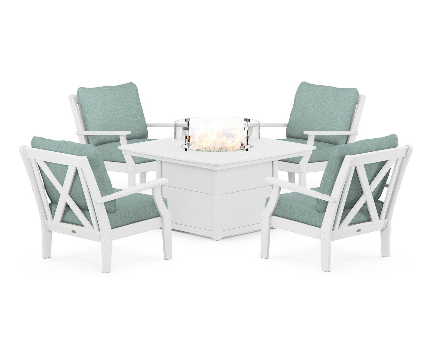 Braxton 5-Piece Deep Seating Conversation Set with Fire Pit Table