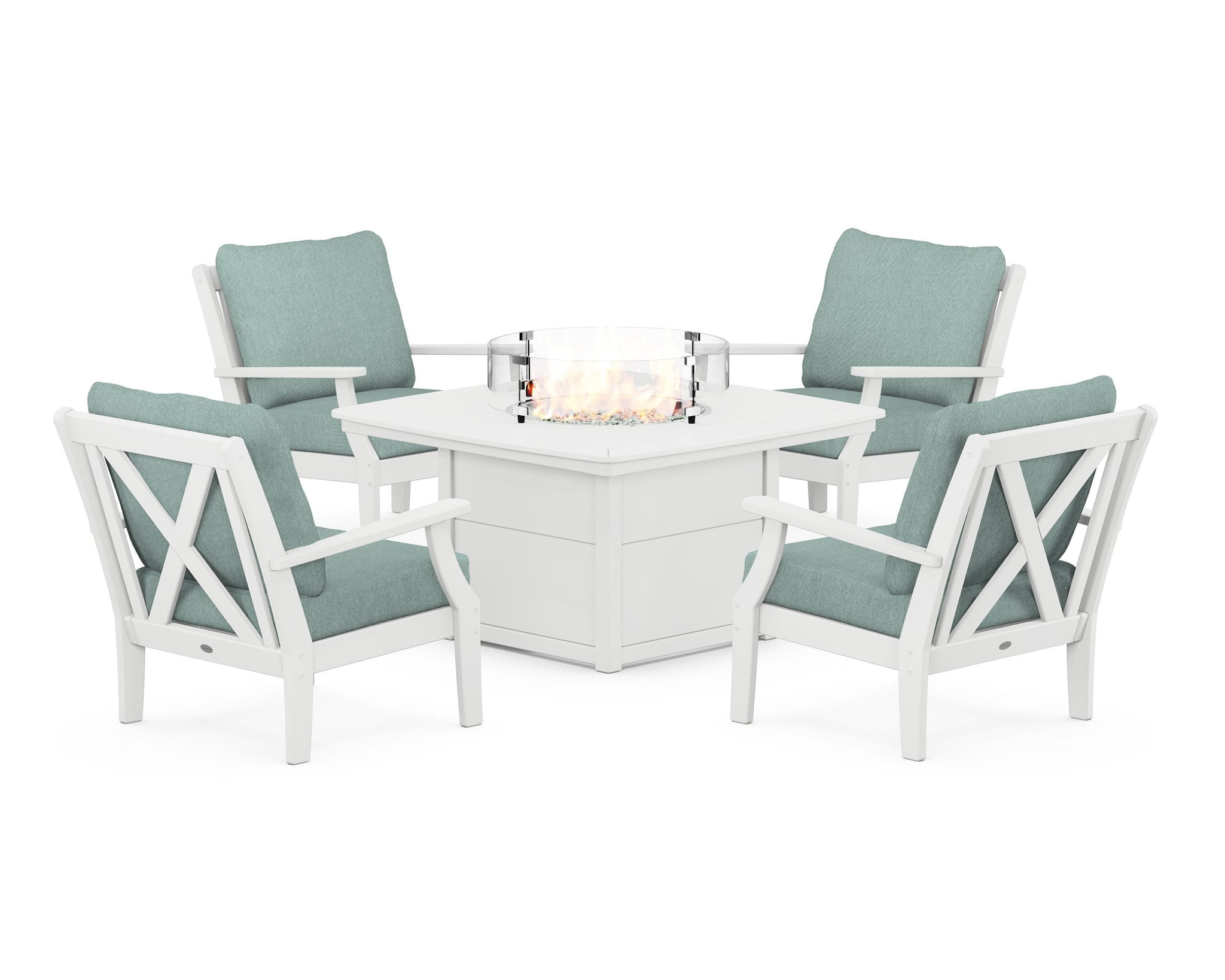 Braxton 5-Piece Deep Seating Conversation Set with Fire Pit Table