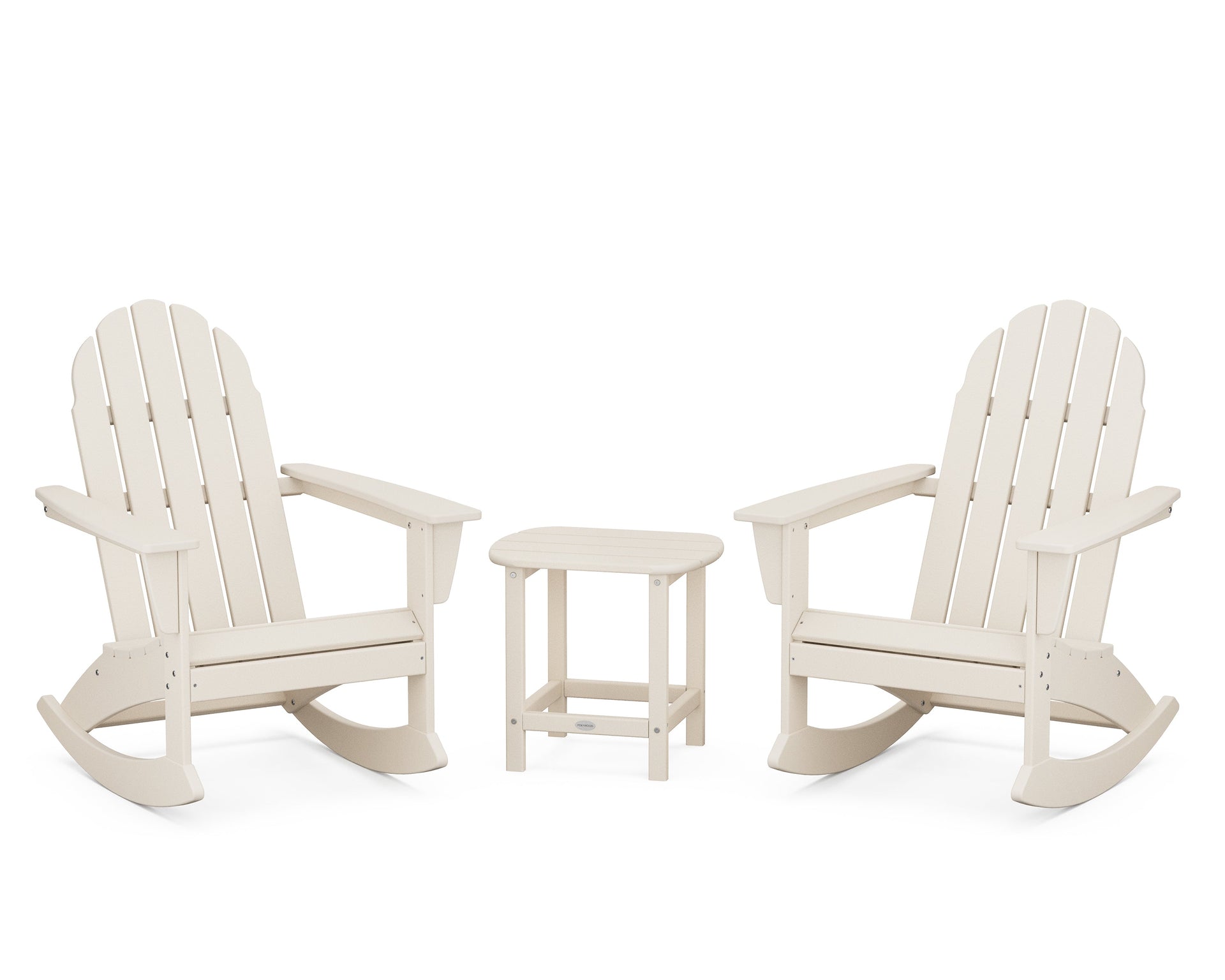 Vineyard 3-Piece Adirondack Rocking Chair Set with South Beach 18" Side Table