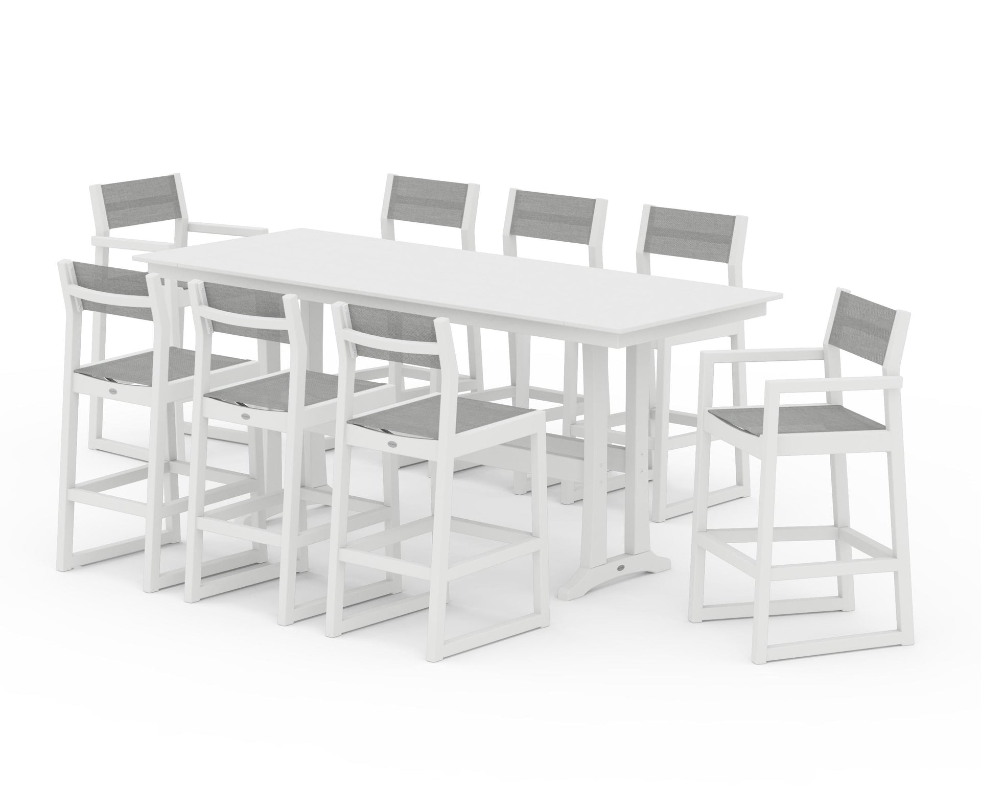 EDGE Sling 9-Piece Farmhouse Bar Set with Trestle Legs