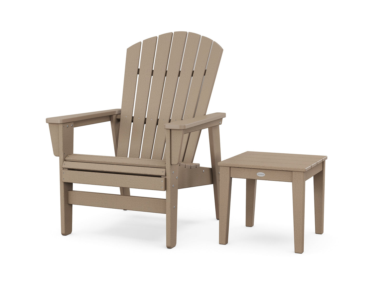 Nautical Grand Upright Adirondack Chair with Side Table
