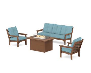 Vineyard Deep Seating Fire Pit Table Set