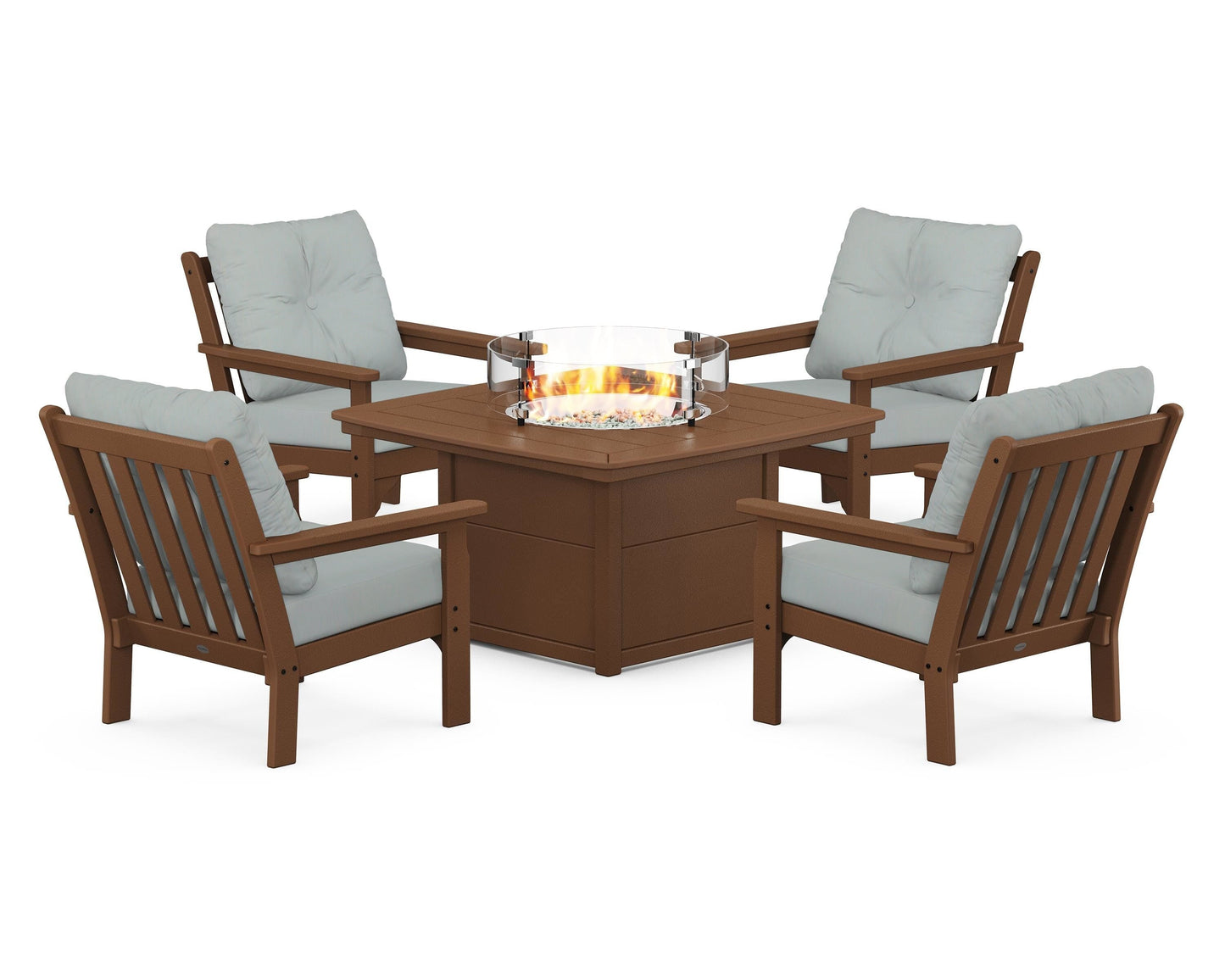 Vineyard 5-Piece Conversation Set with Fire Pit Table