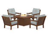 Vineyard 5-Piece Conversation Set with Fire Pit Table