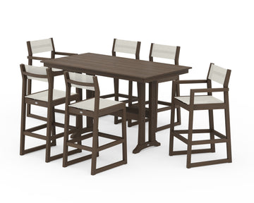 EDGE Sling 7-Piece Farmhouse Bar Set with Trestle Legs