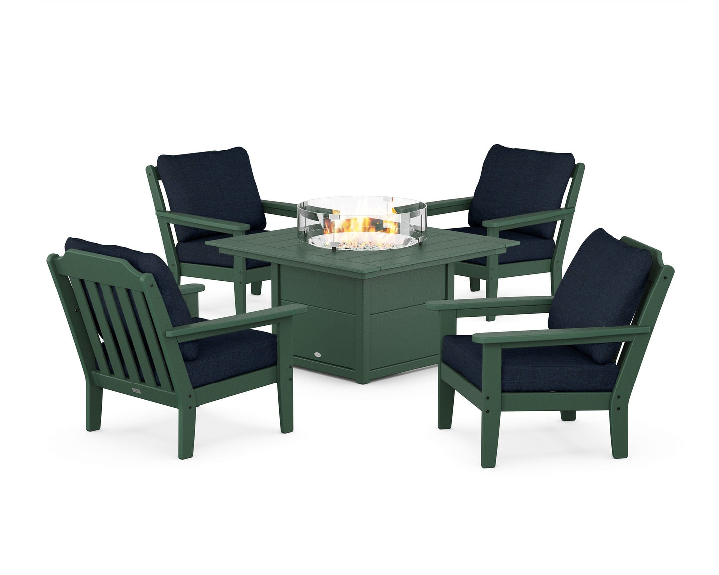 Cottage 5-Piece Deep Seating Set with Fire Pit Table