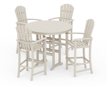 Palm Coast 5-Piece Round Farmhouse Bar Set