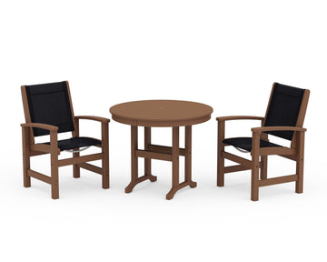 Coastal 3-Piece Round Dining Set