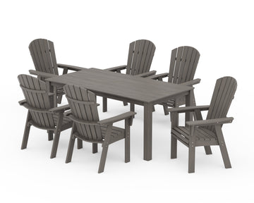 Nautical Curveback Adirondack 7-Piece Parsons Dining Set