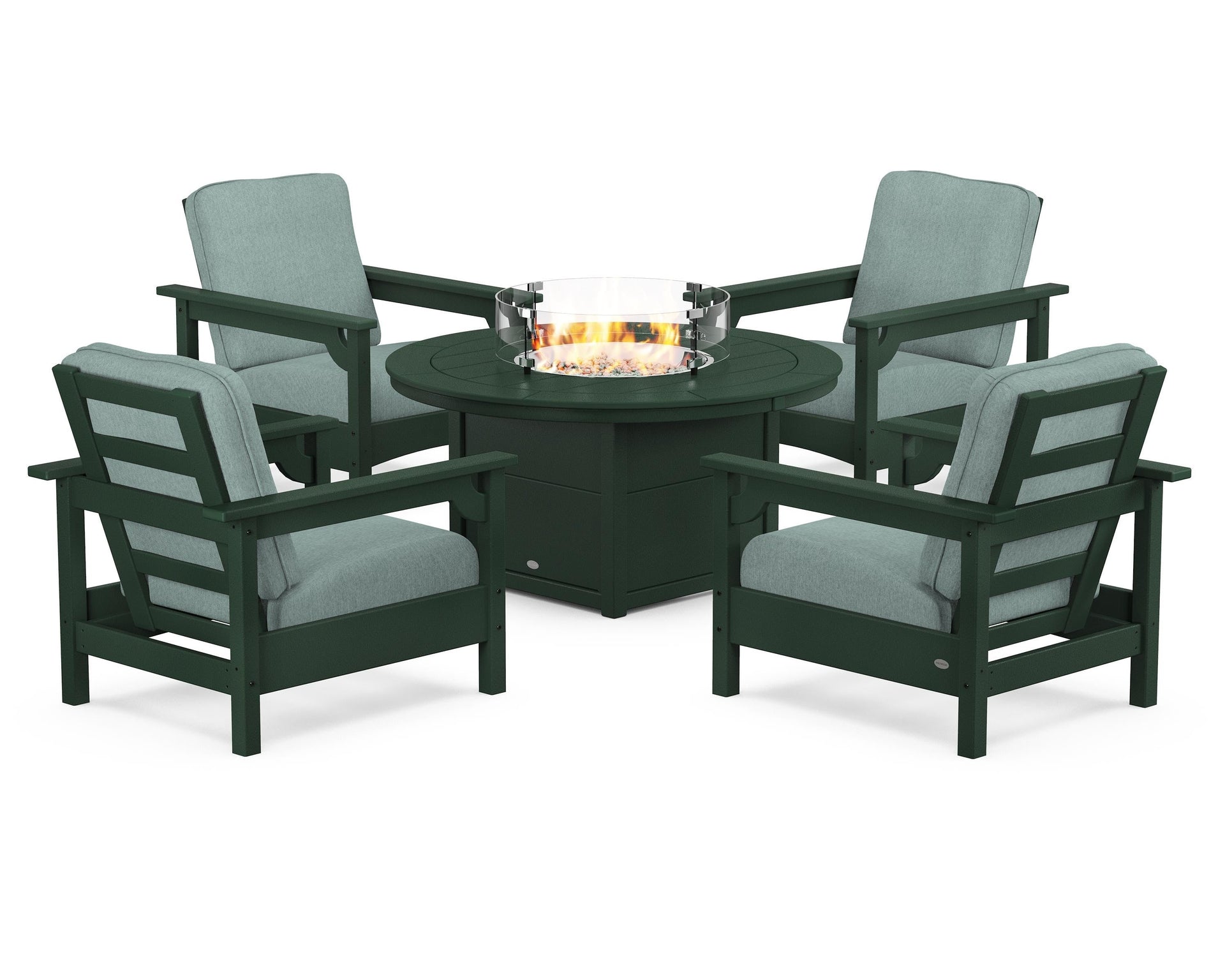 Club 5-Piece Conversation Set with Fire Pit Table