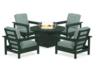 Club 5-Piece Conversation Set with Fire Pit Table