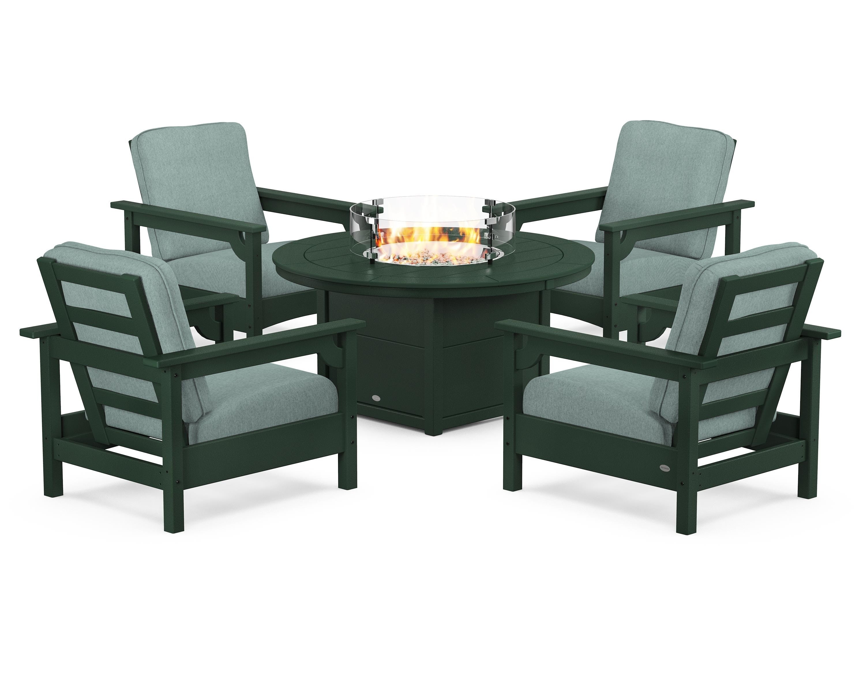 Club 5-Piece Conversation Set with Fire Pit Table