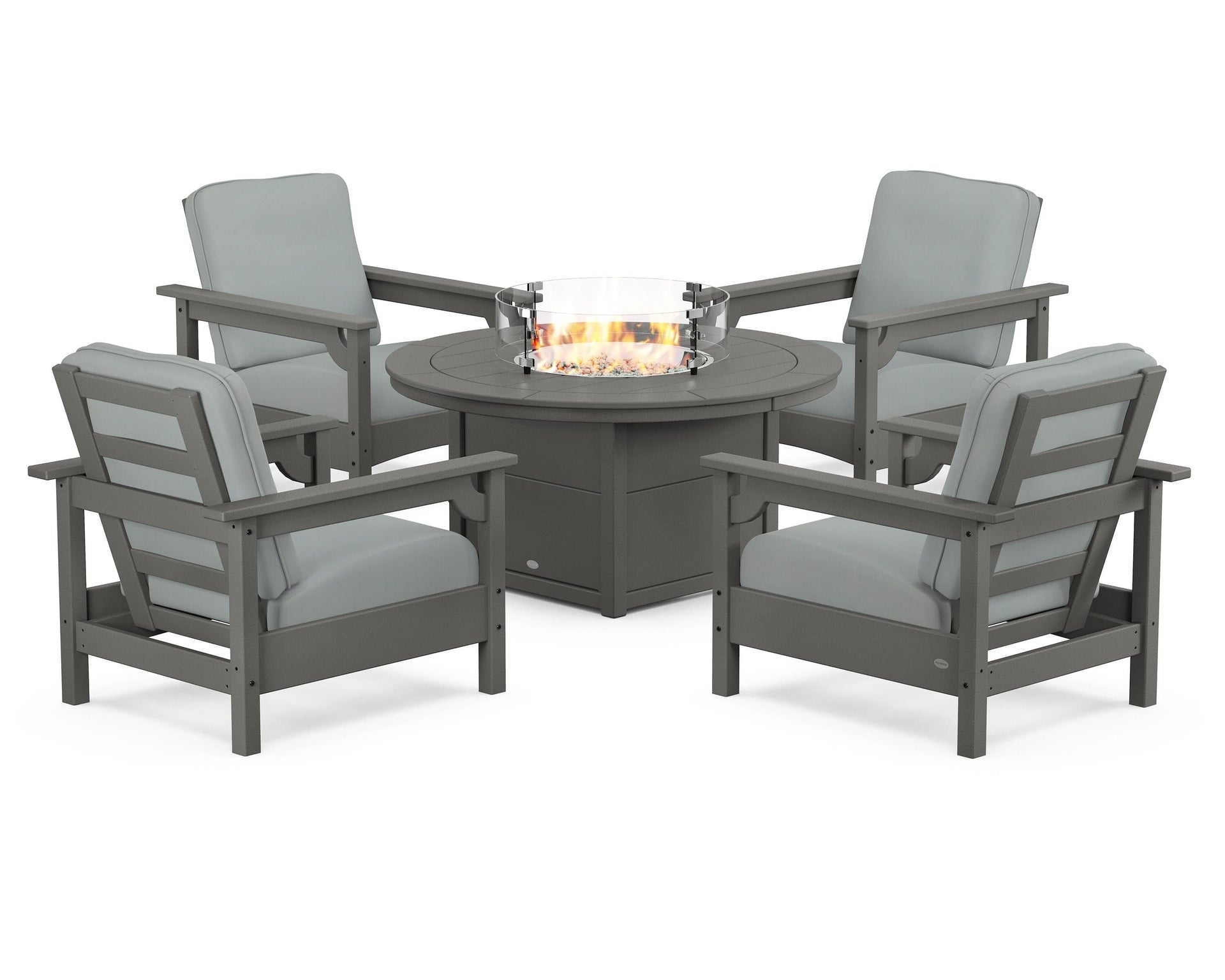 Club 5-Piece Conversation Set with Fire Pit Table