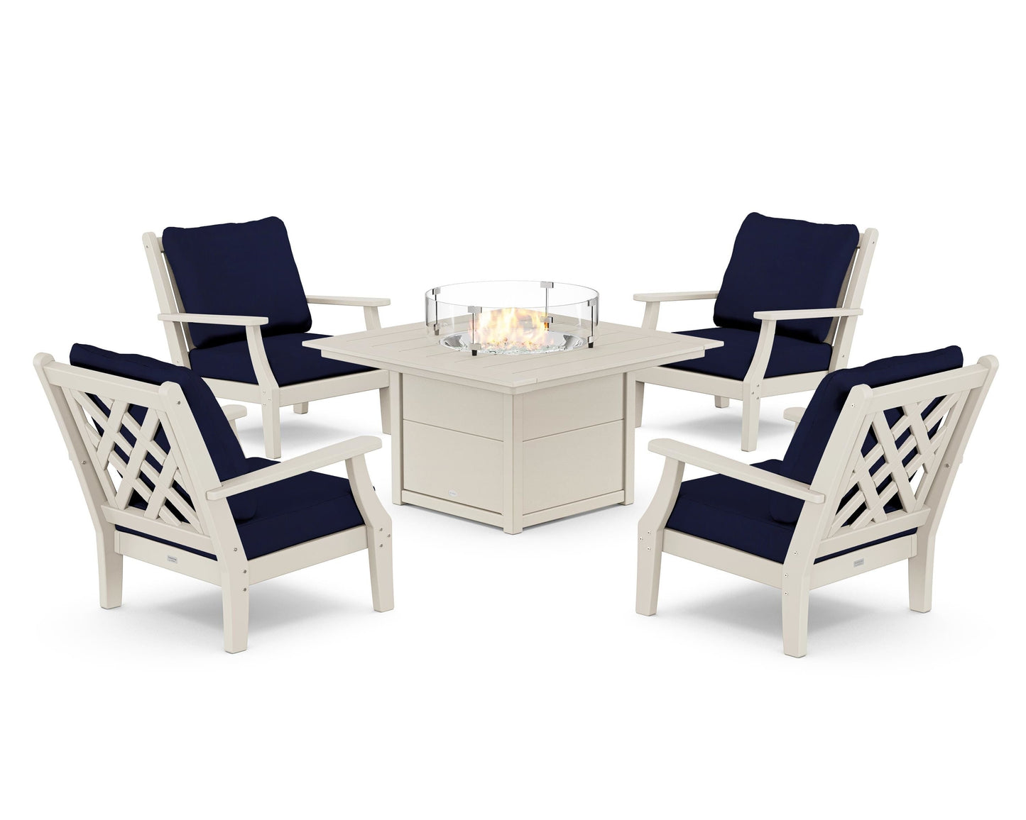 Wovendale 5-Piece Deep Seating Set with Fire Pit Table