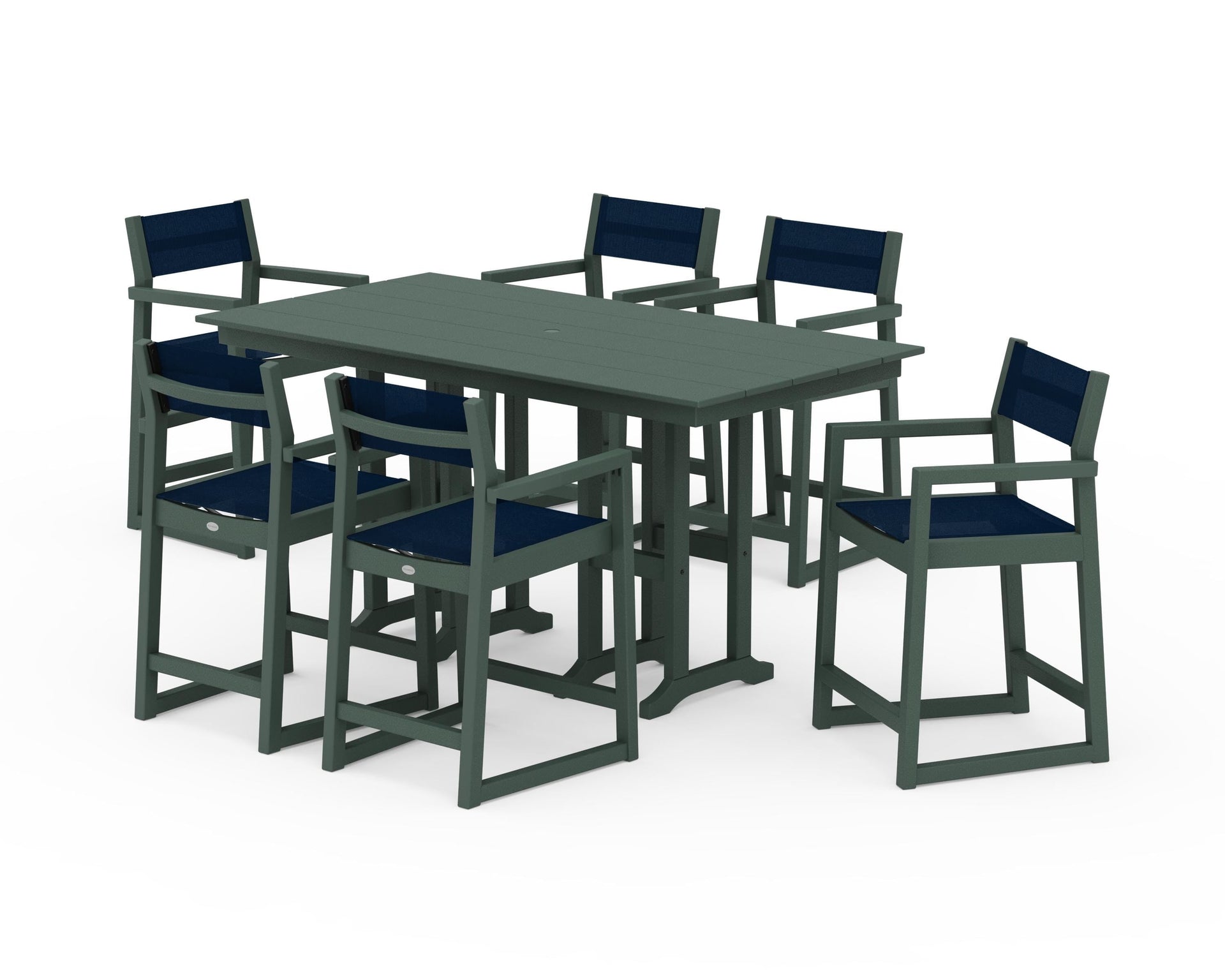 EDGE Sling Arm Chair 7-Piece Farmhouse Counter Set