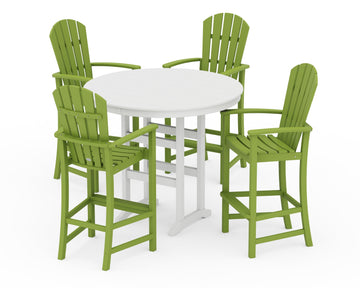 Palm Coast 5-Piece Round Farmhouse Bar Set