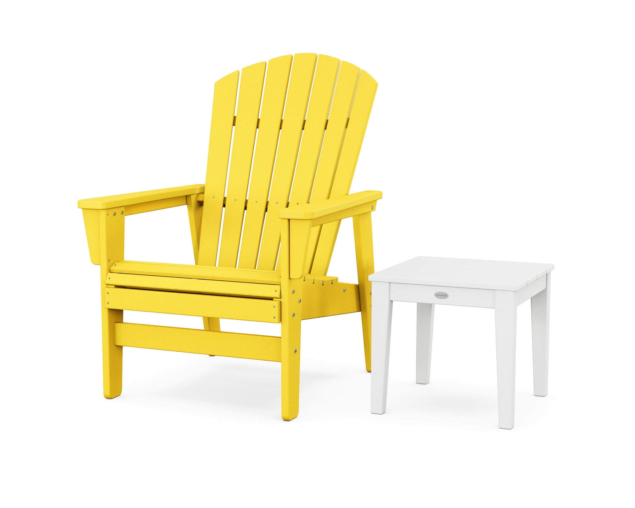 Nautical Grand Upright Adirondack Chair with Side Table