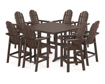 Vineyard Curveback Adirondack 9-Piece Trestle Bar Set