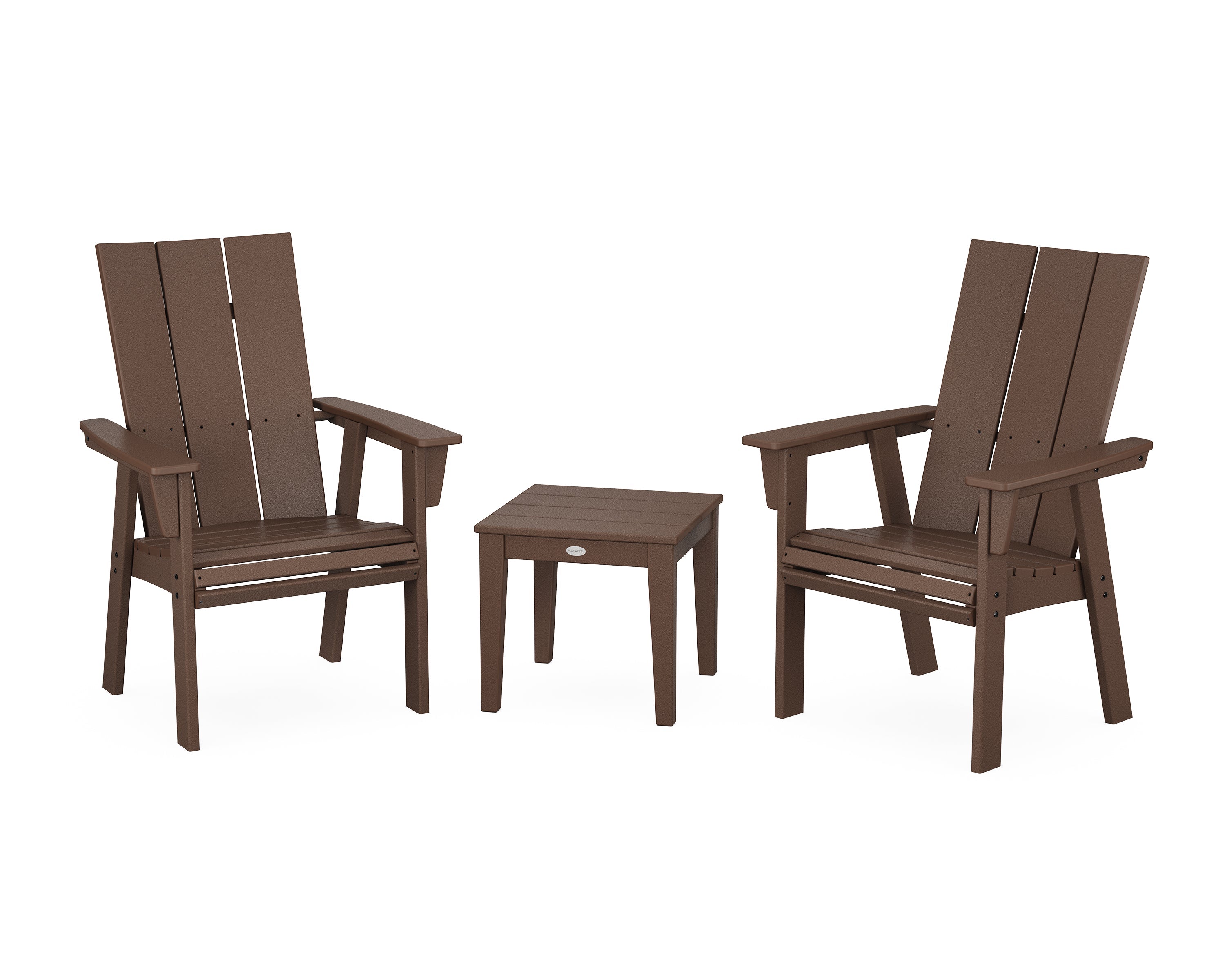 Modern 3-Piece Curveback Upright Adirondack Chair Set