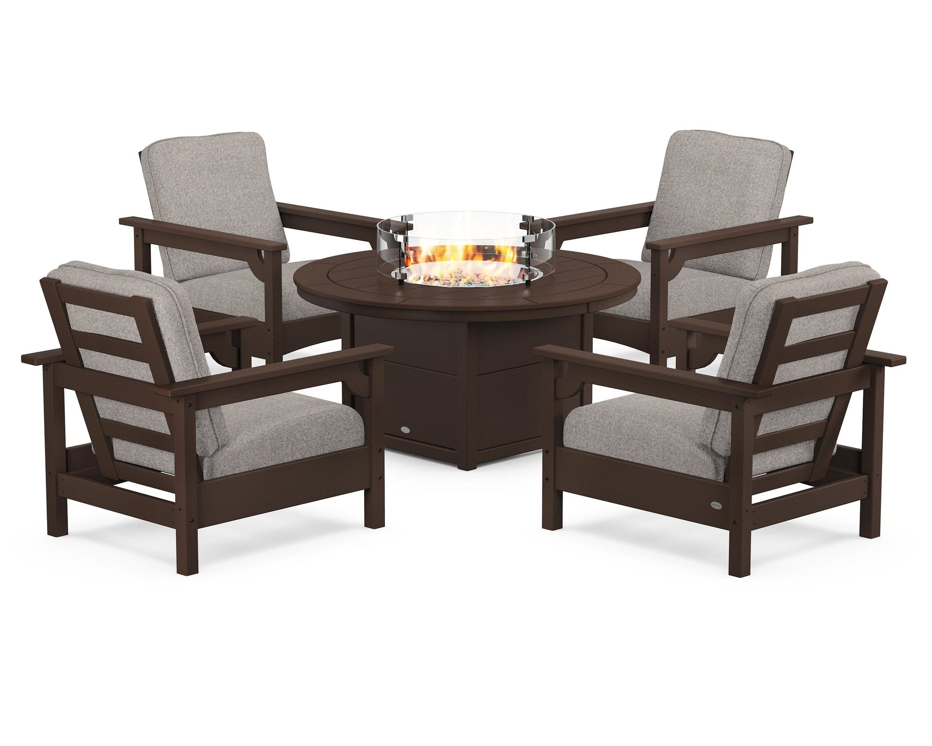 Club 5-Piece Conversation Set with Fire Pit Table