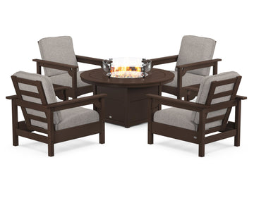 Club 5-Piece Conversation Set with Fire Pit Table