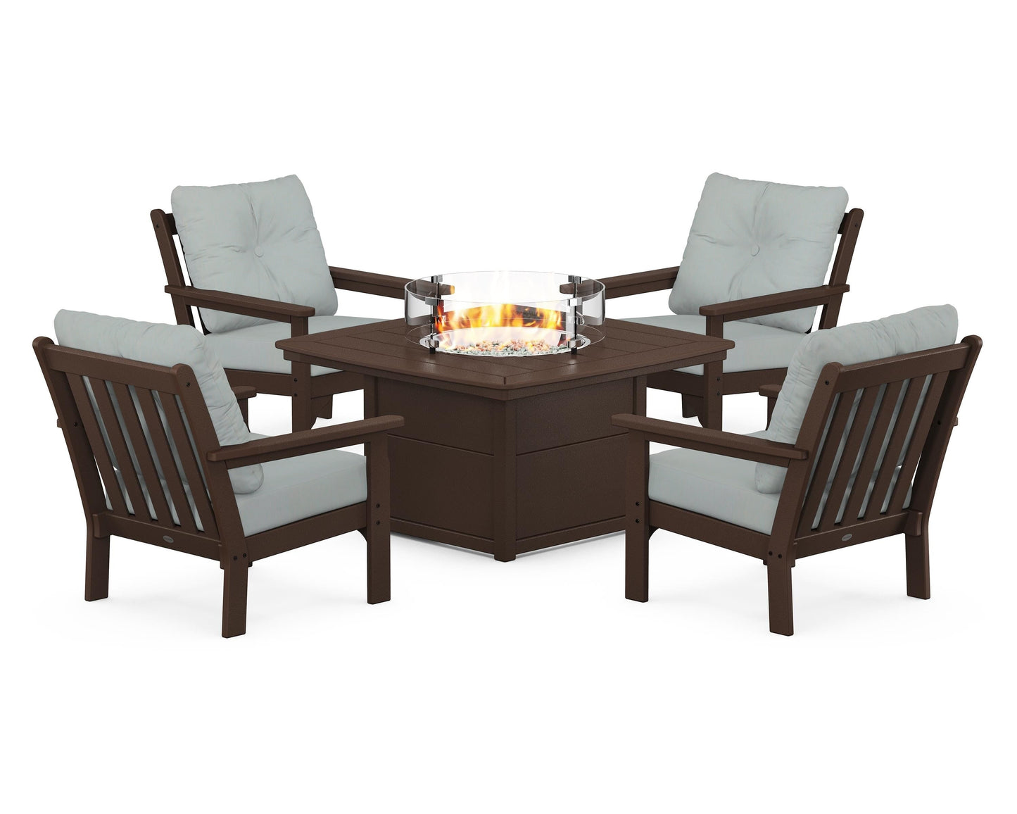 Vineyard 5-Piece Conversation Set with Fire Pit Table