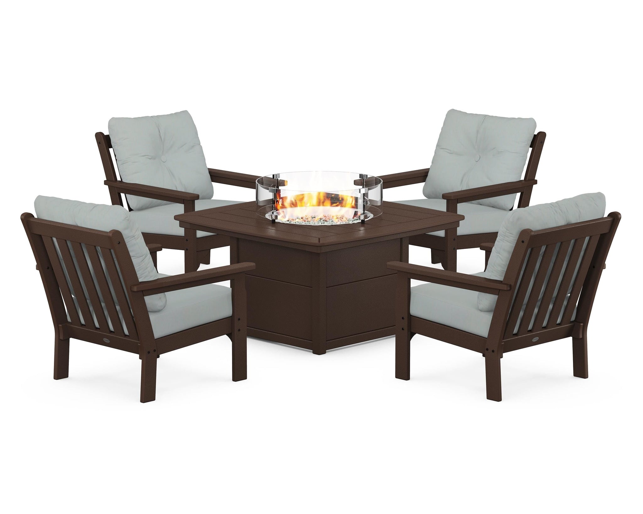 Vineyard 5-Piece Conversation Set with Fire Pit Table
