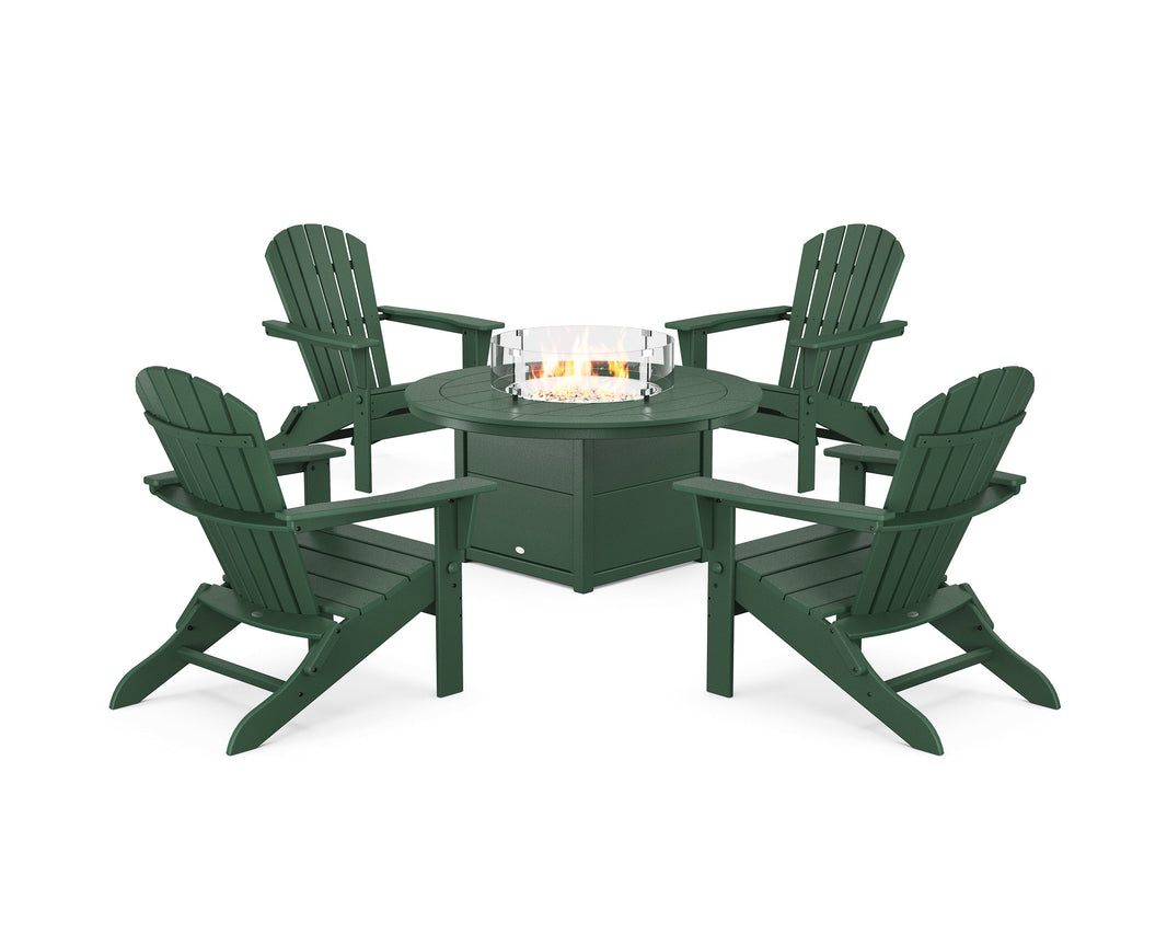 South Beach 5-Piece Folding Adirondack Fire Chat Set
