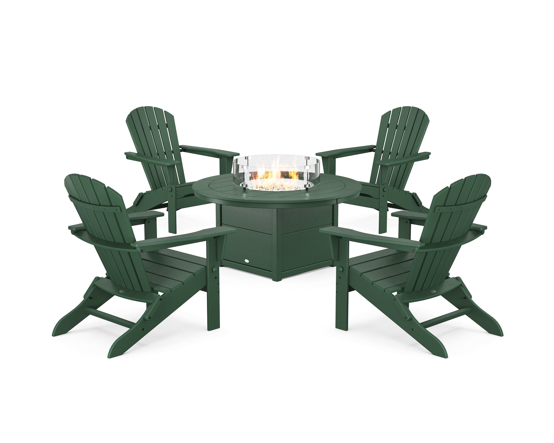 South Beach 5-Piece Folding Adirondack Fire Chat Set