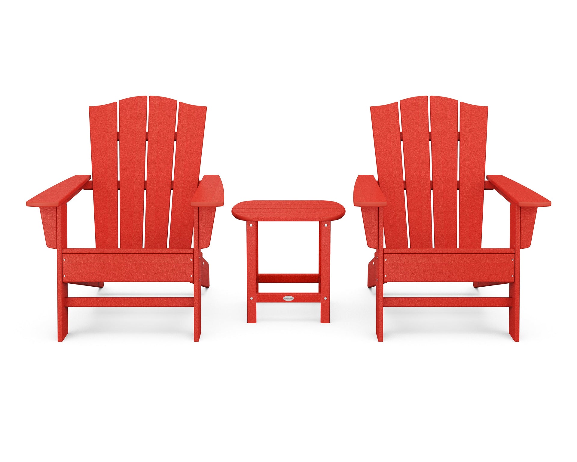 Wave 3-Piece Adirondack Chair Set with The Crest Chairs