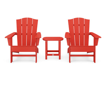 Wave 3-Piece Adirondack Chair Set with The Crest Chairs