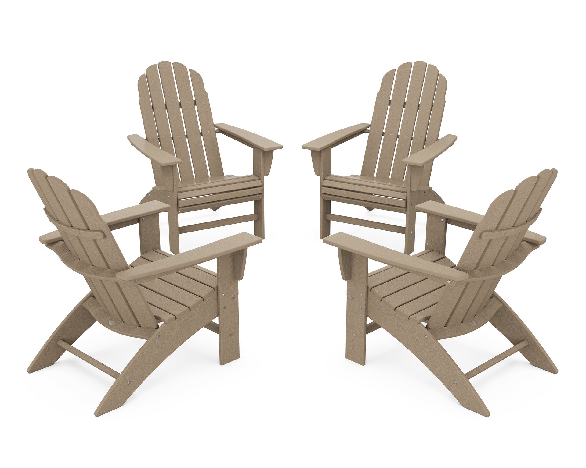 4-Piece Vineyard Curveback Adirondack Chair Conversation Set