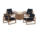 EDGE Sectional 5-Piece Deep Seating Set with Fire Pit Table