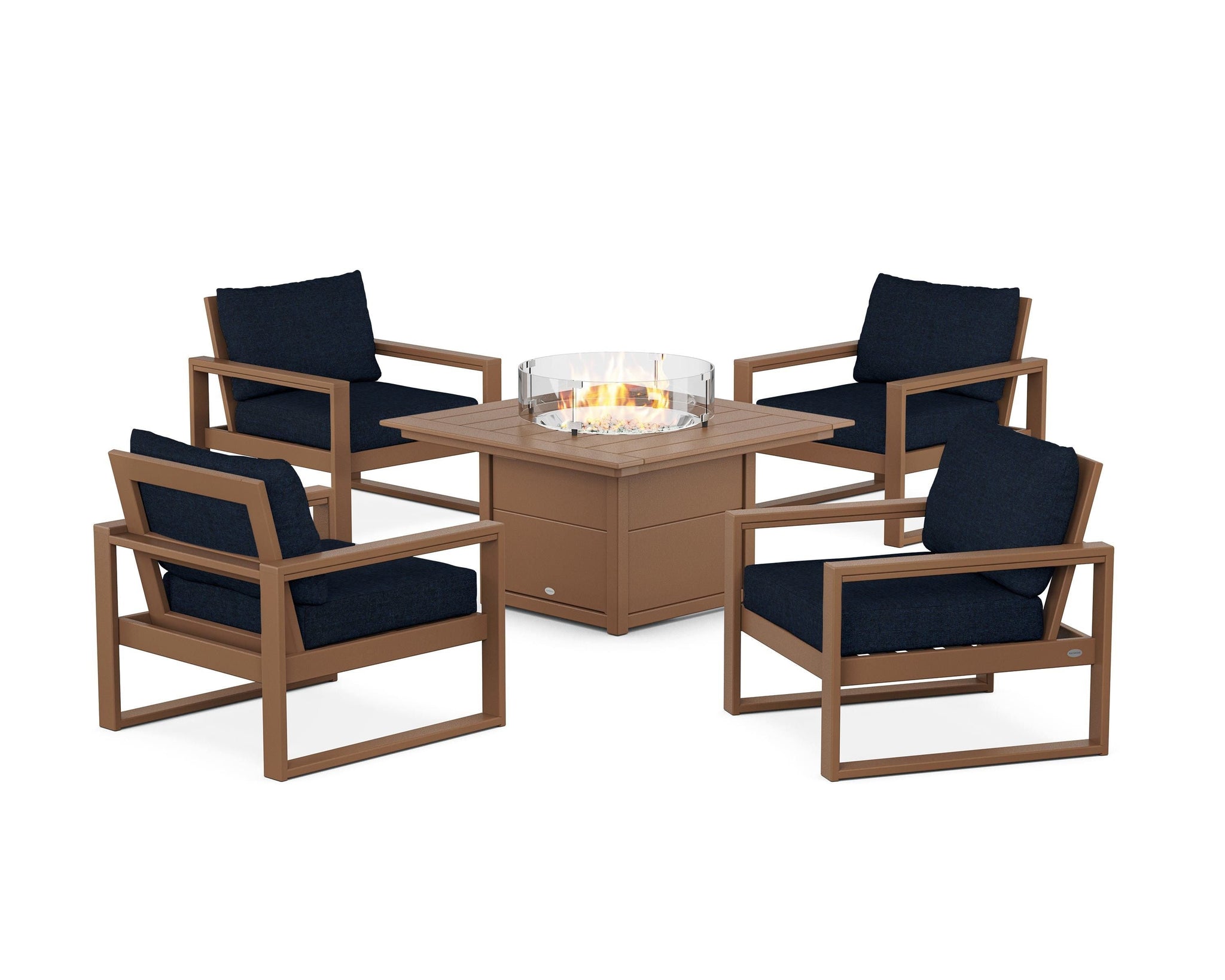 EDGE Sectional 5-Piece Deep Seating Set with Fire Pit Table