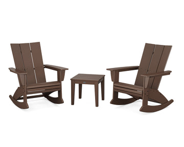 Modern Curveback 3-Piece Adirondack Rocking Chair Set