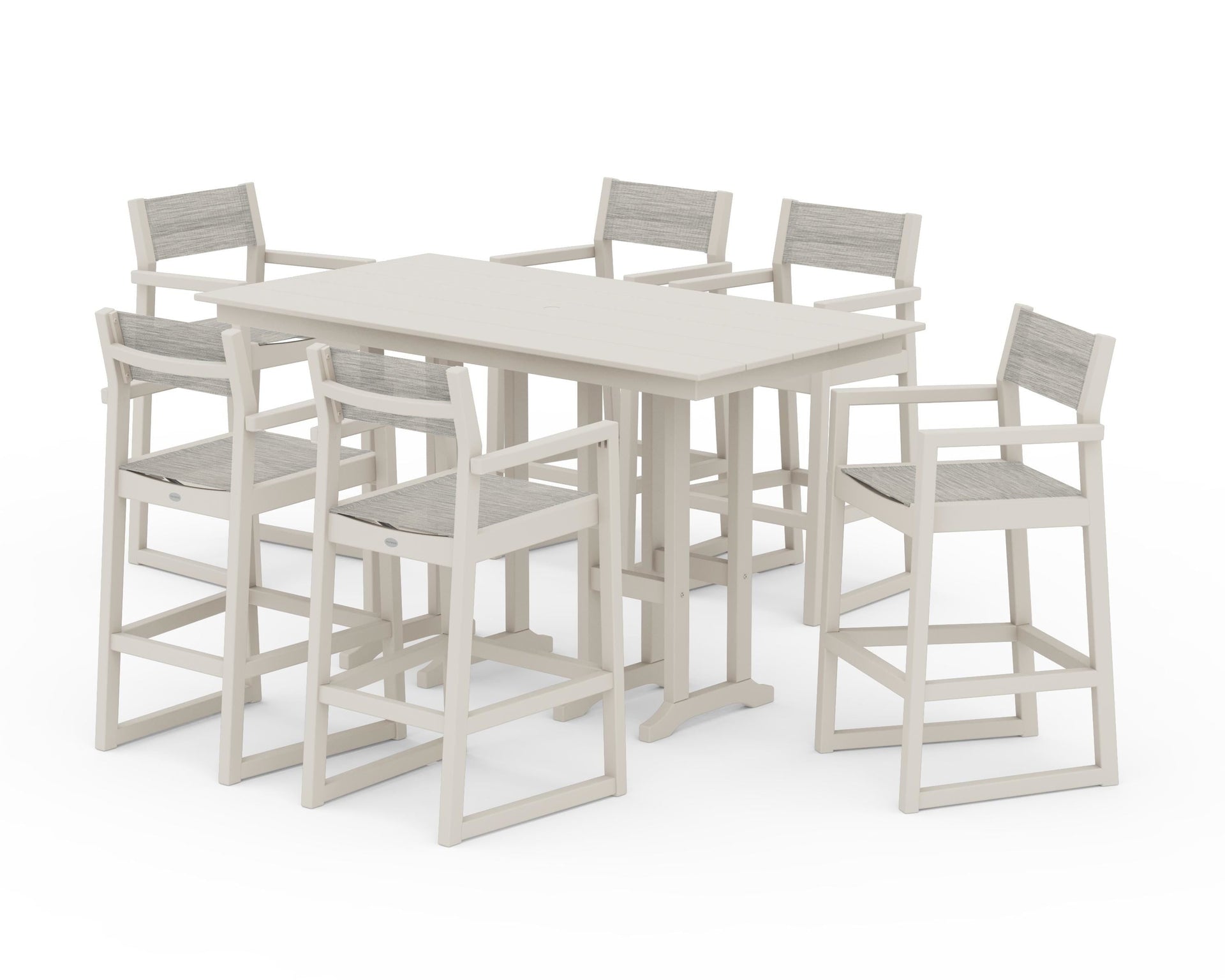EDGE Sling Arm Chair 7-Piece Farmhouse Bar Set