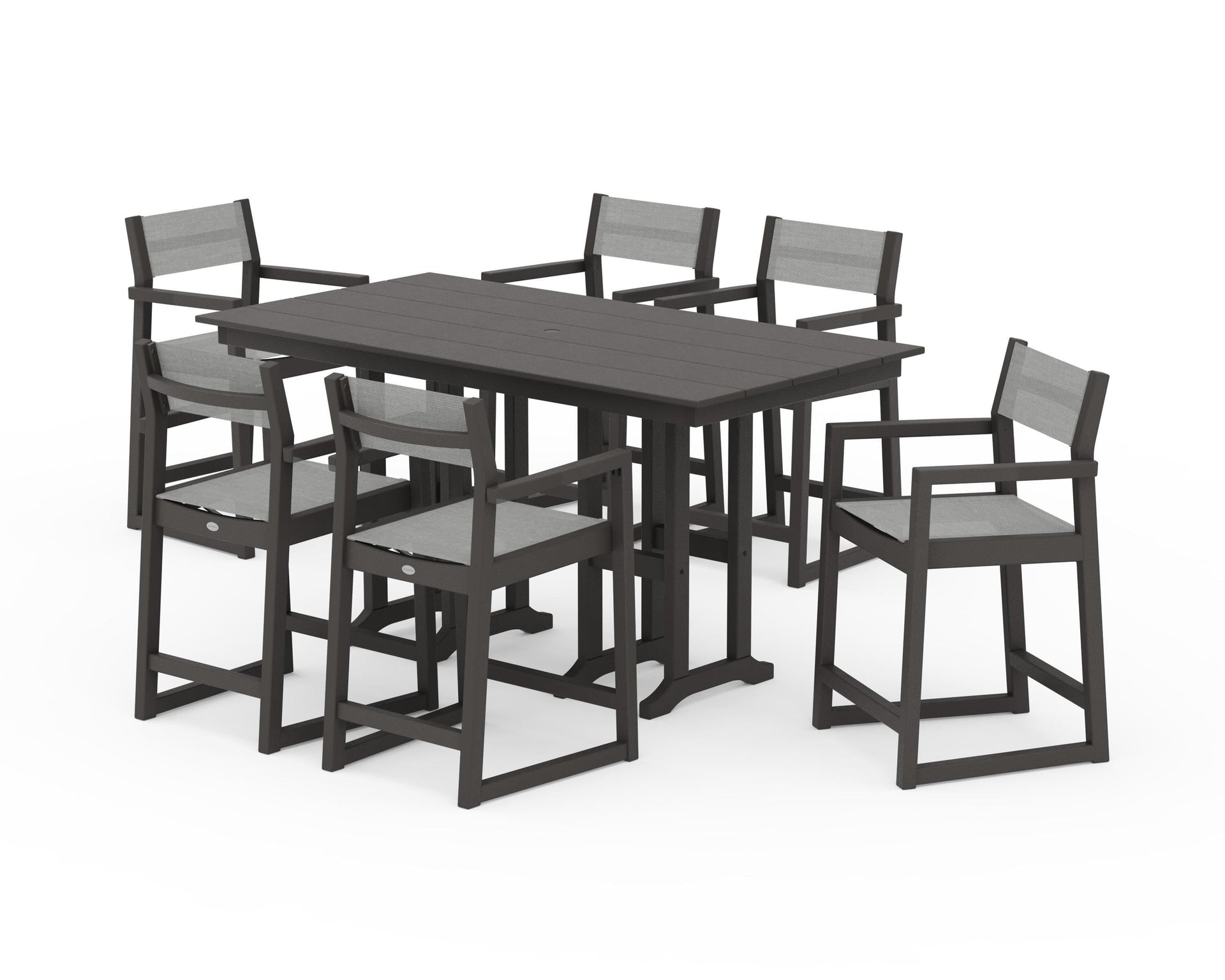 EDGE Sling Arm Chair 7-Piece Farmhouse Counter Set