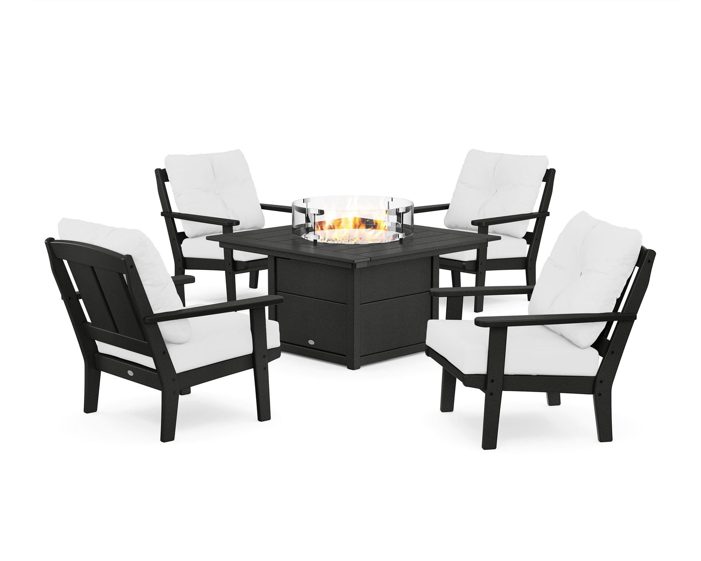 Mission 5-Piece Deep Seating Set with Fire Pit Table