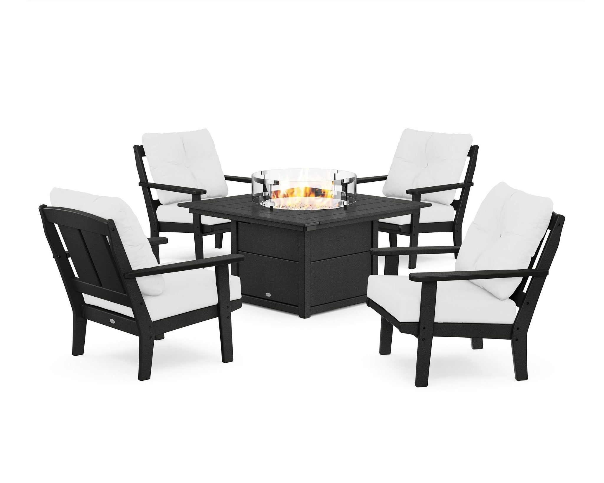 Mission 5-Piece Deep Seating Set with Fire Pit Table