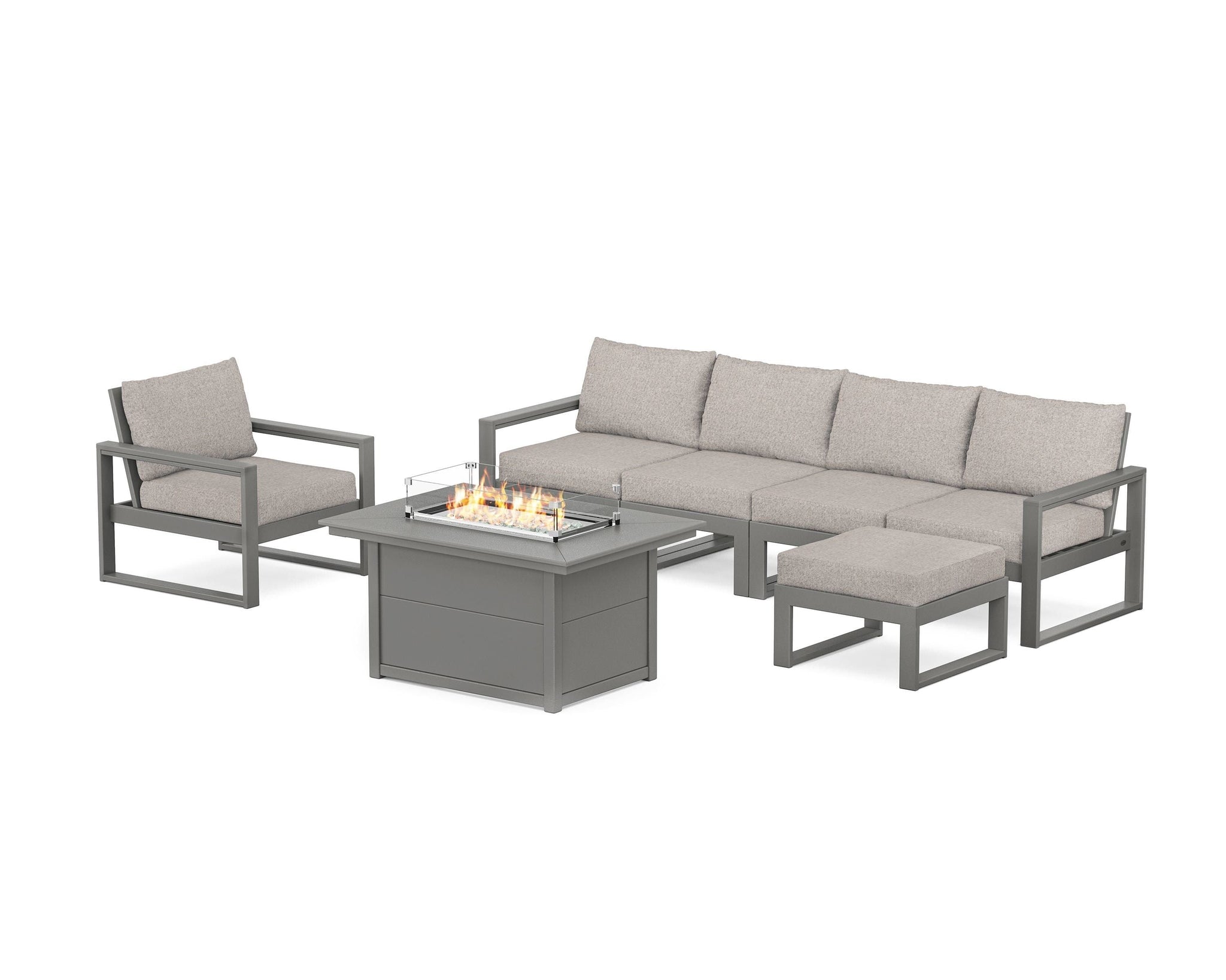 EDGE Sectional Lounge and Fire Pit Set