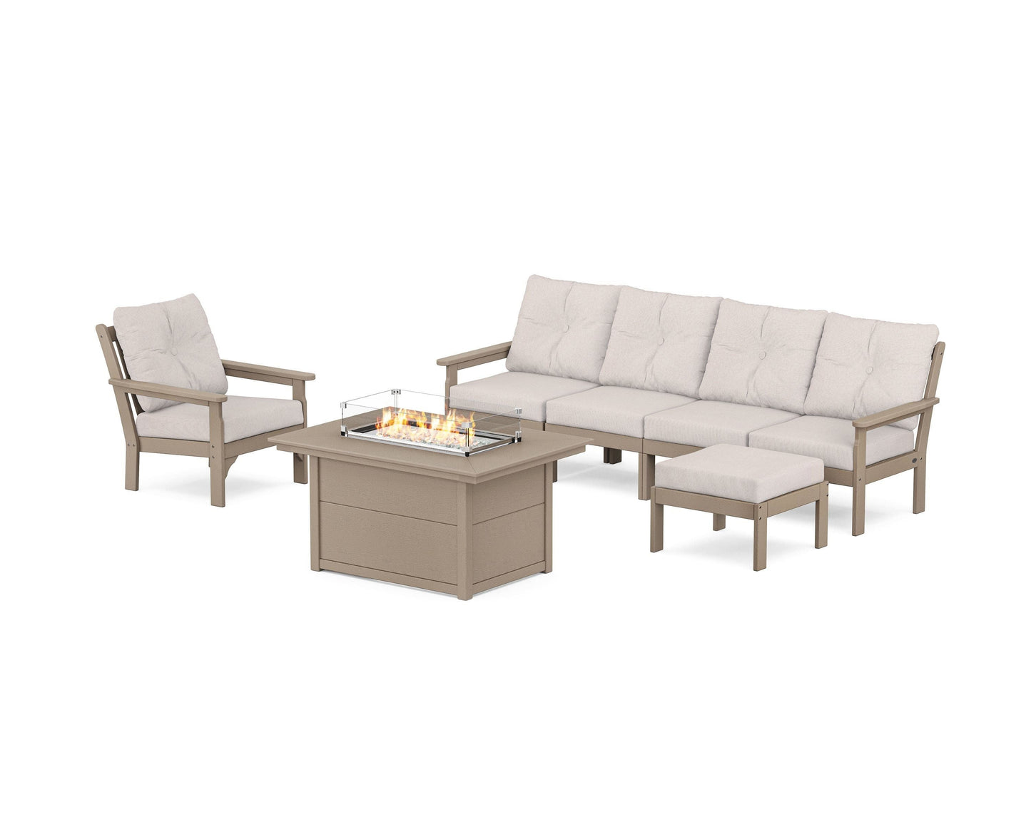 Vineyard Sectional Lounge and Fire Pit Set