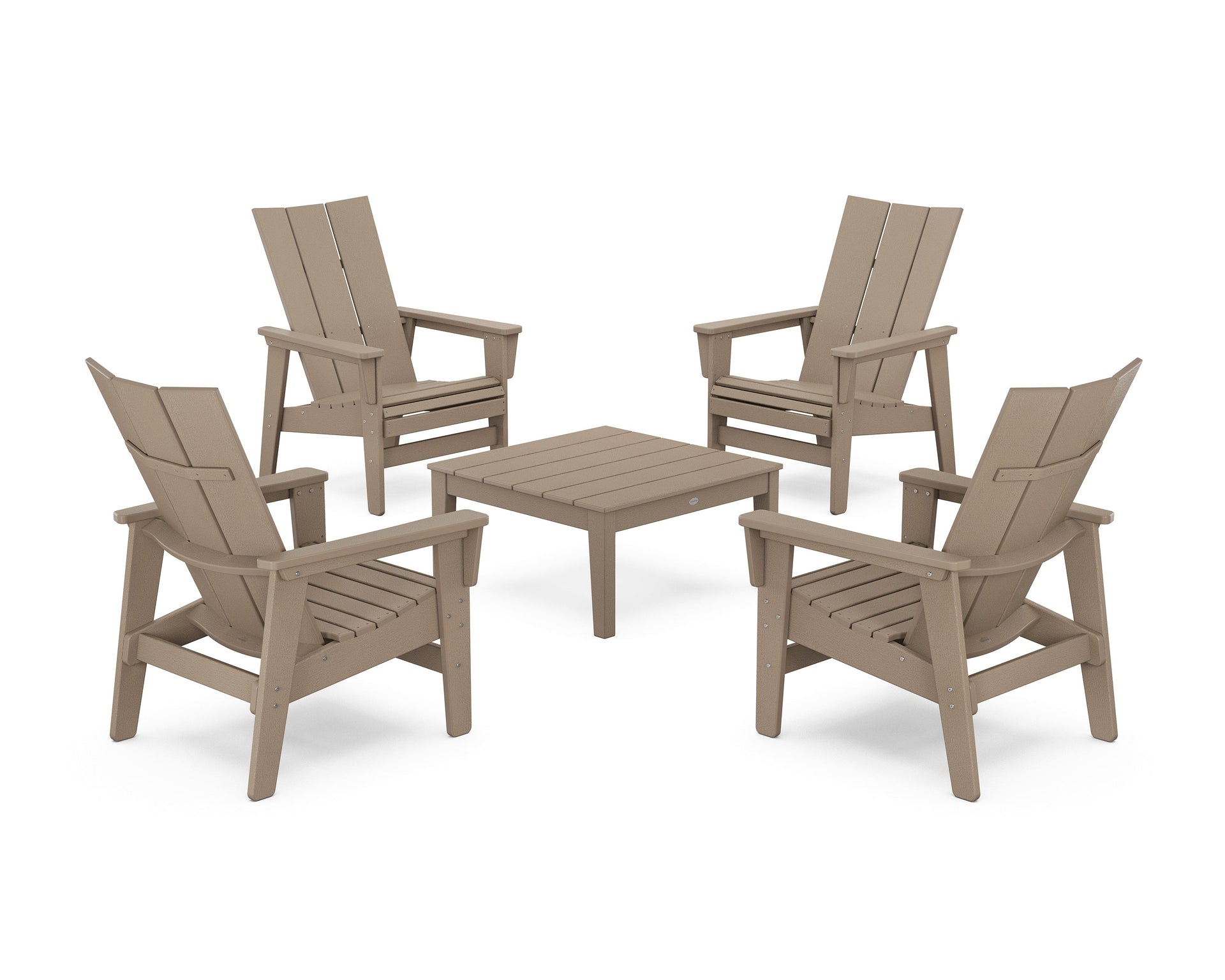 5-Piece Modern Grand Upright Adirondack Chair Conversation Group
