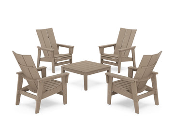 5-Piece Modern Grand Upright Adirondack Chair Conversation Group