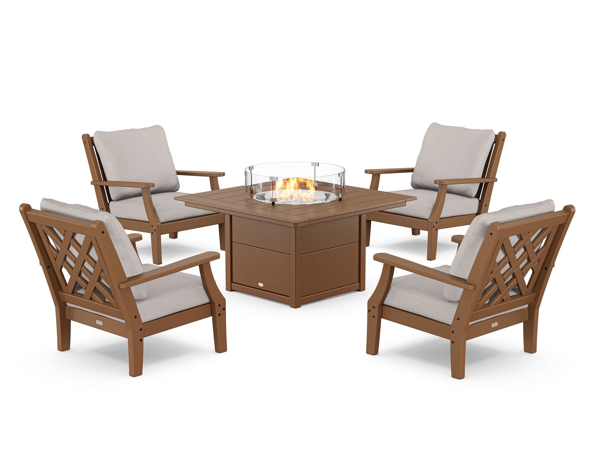 Wovendale 5-Piece Deep Seating Set with Fire Pit Table