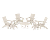 Modern Curveback Adirondack Chair 9-Piece Conversation Set