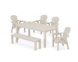Seashell 6-Piece Parsons Dining Set with Bench