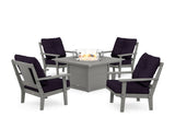 Prairie 5-Piece Deep Seating Set with Fire Pit Table
