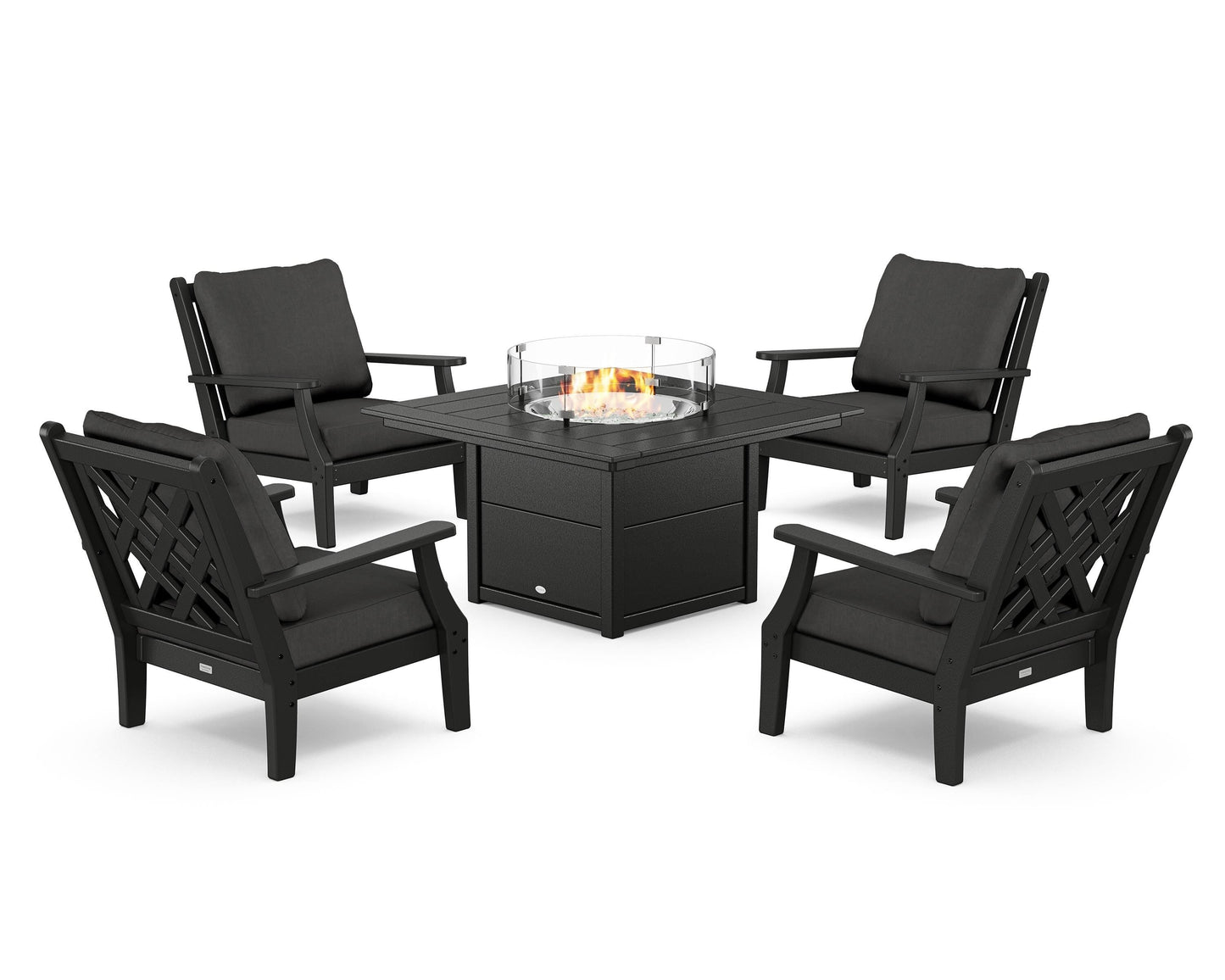 Wovendale 5-Piece Deep Seating Set with Fire Pit Table