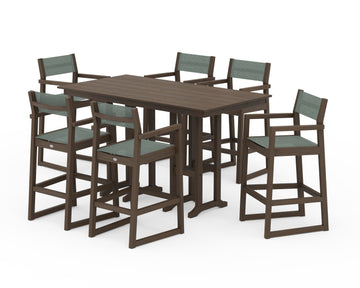 EDGE Sling Arm Chair 7-Piece Farmhouse Bar Set