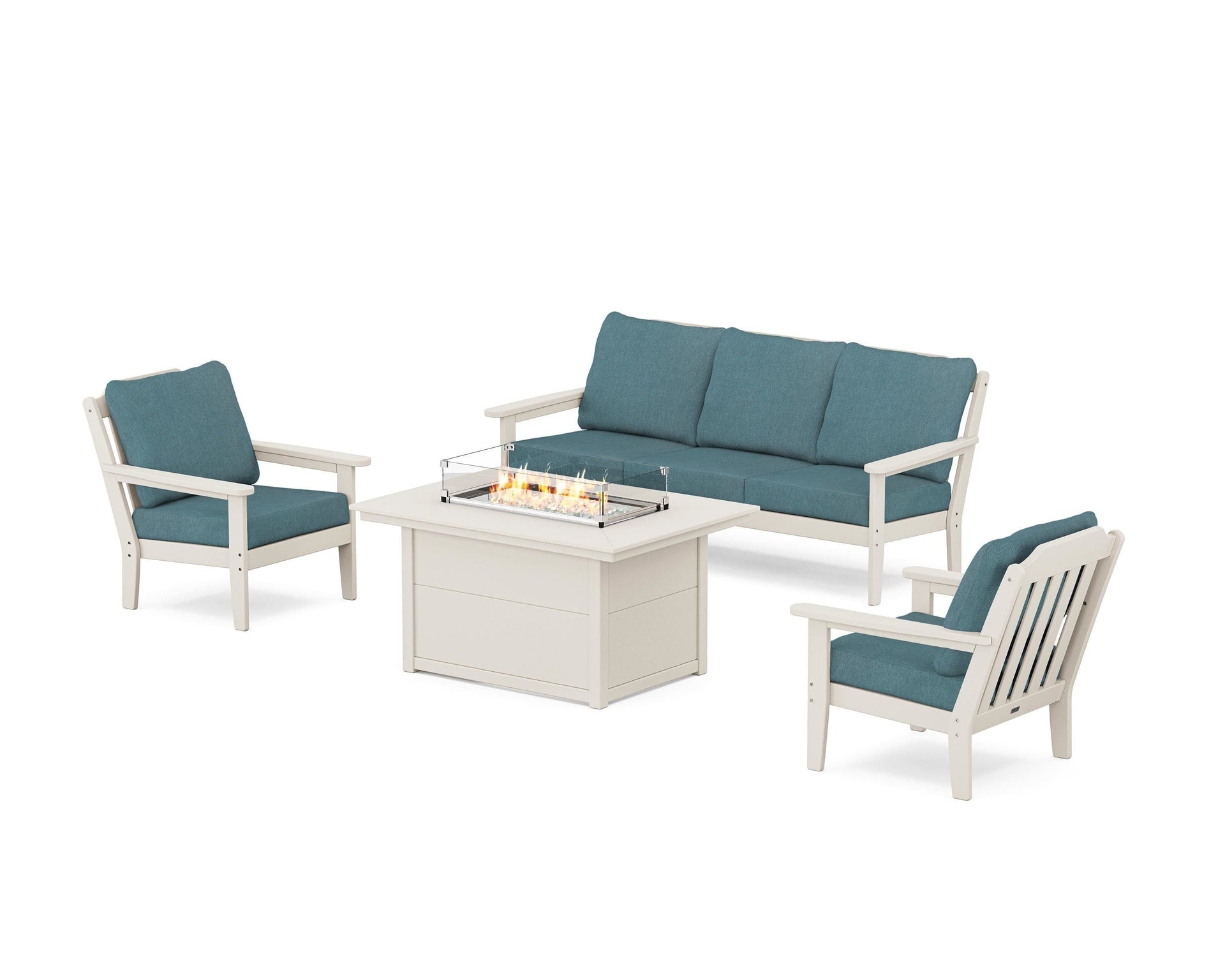 Cottage Deep Seating Fire Pit Table Set